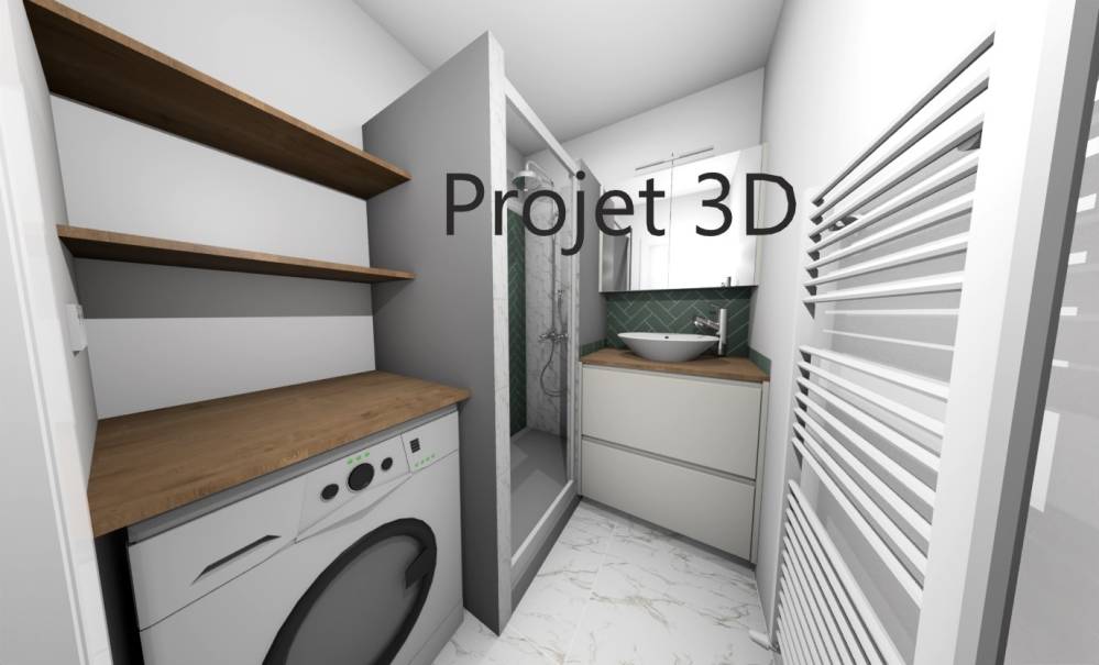 Rénovation sdb TEISSEIRE Courchevel Blanc Mat Projet 3D